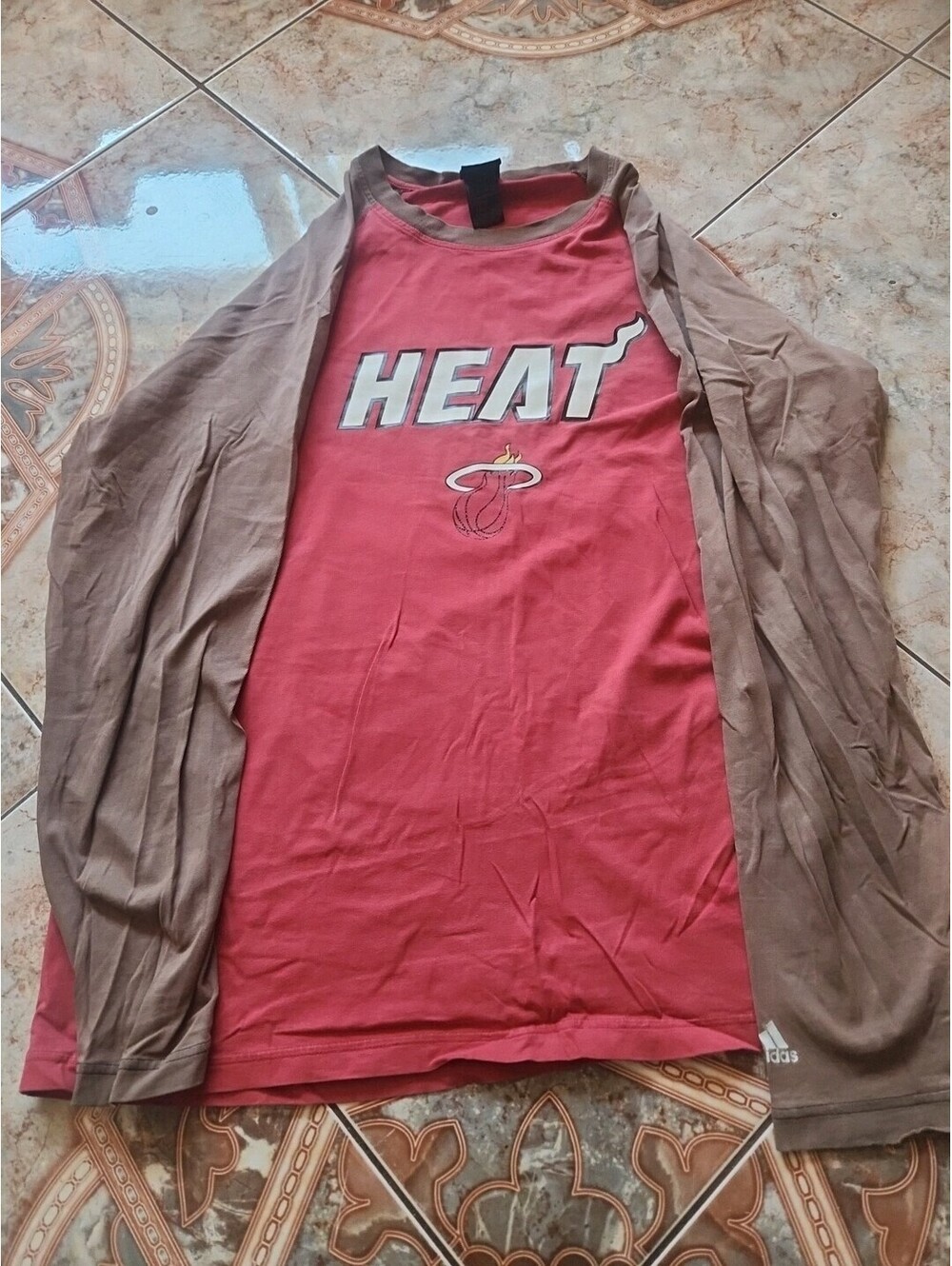 Miami Heat Long Sleeve Adidas XL